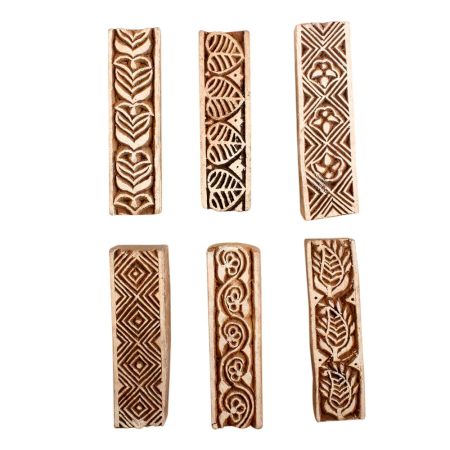 Set of 6 Piece New Mix Wooden Printing Block